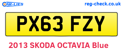PX63FZY are the vehicle registration plates.