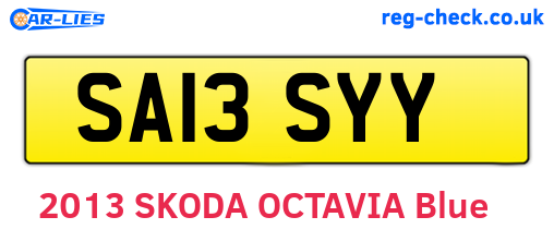 SA13SYY are the vehicle registration plates.