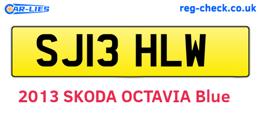 SJ13HLW are the vehicle registration plates.