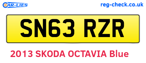 SN63RZR are the vehicle registration plates.