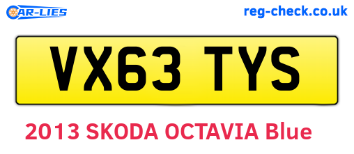 VX63TYS are the vehicle registration plates.