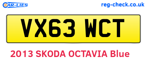 VX63WCT are the vehicle registration plates.
