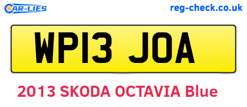 WP13JOA are the vehicle registration plates.