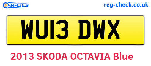 WU13DWX are the vehicle registration plates.