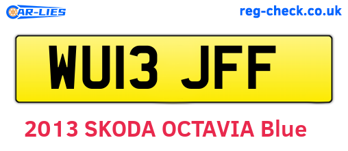 WU13JFF are the vehicle registration plates.