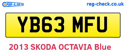 YB63MFU are the vehicle registration plates.