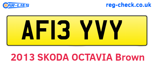 AF13YVY are the vehicle registration plates.
