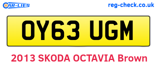 OY63UGM are the vehicle registration plates.