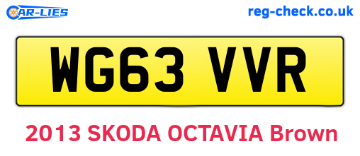 WG63VVR are the vehicle registration plates.