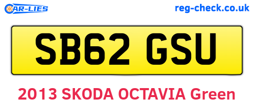 SB62GSU are the vehicle registration plates.