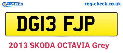 DG13FJP are the vehicle registration plates.