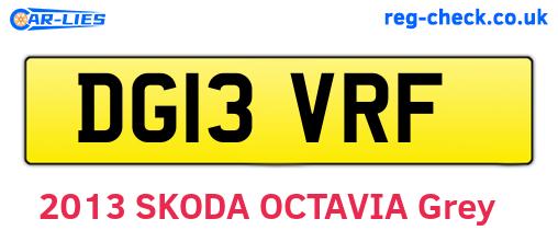 DG13VRF are the vehicle registration plates.