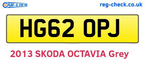 HG62OPJ are the vehicle registration plates.
