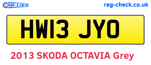 HW13JYO are the vehicle registration plates.