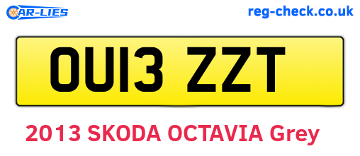 OU13ZZT are the vehicle registration plates.