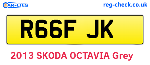 R66FJK are the vehicle registration plates.