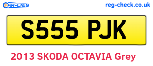 S555PJK are the vehicle registration plates.
