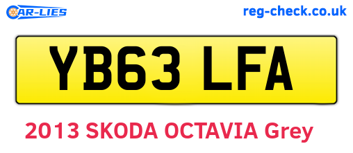 YB63LFA are the vehicle registration plates.