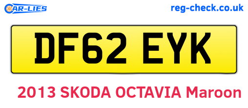 DF62EYK are the vehicle registration plates.