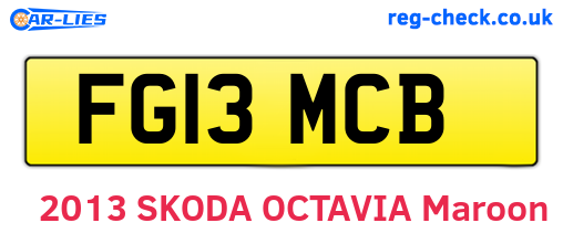 FG13MCB are the vehicle registration plates.