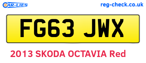 FG63JWX are the vehicle registration plates.