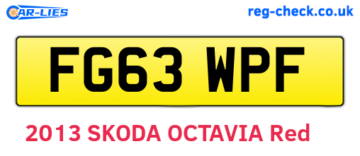 FG63WPF are the vehicle registration plates.