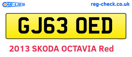 GJ63OED are the vehicle registration plates.
