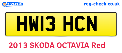 HW13HCN are the vehicle registration plates.
