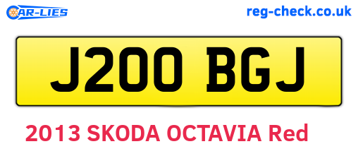J200BGJ are the vehicle registration plates.