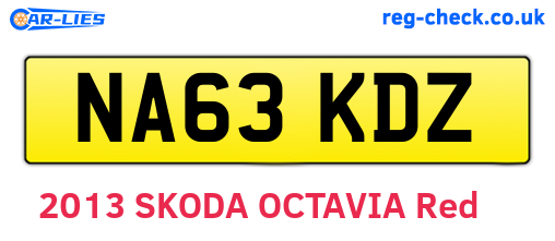 NA63KDZ are the vehicle registration plates.