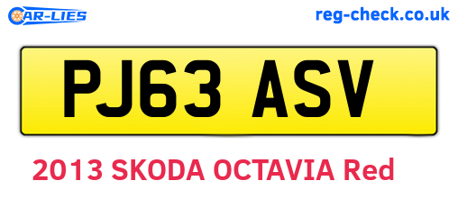 PJ63ASV are the vehicle registration plates.
