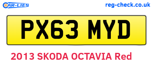 PX63MYD are the vehicle registration plates.