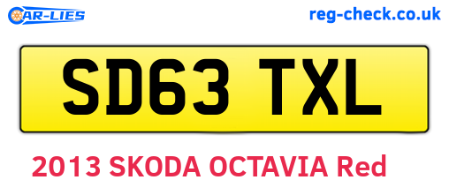SD63TXL are the vehicle registration plates.