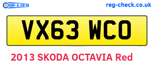 VX63WCO are the vehicle registration plates.