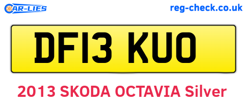 DF13KUO are the vehicle registration plates.