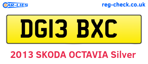 DG13BXC are the vehicle registration plates.
