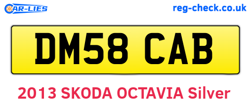 DM58CAB are the vehicle registration plates.