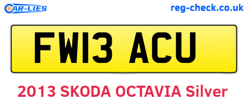FW13ACU are the vehicle registration plates.