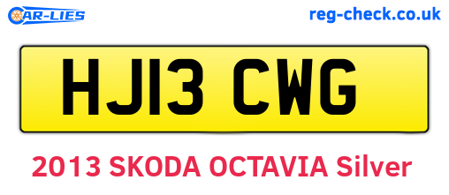 HJ13CWG are the vehicle registration plates.