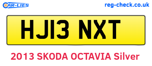 HJ13NXT are the vehicle registration plates.