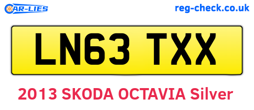 LN63TXX are the vehicle registration plates.