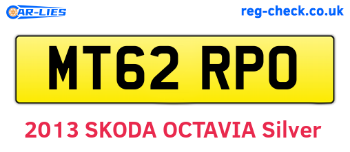 MT62RPO are the vehicle registration plates.