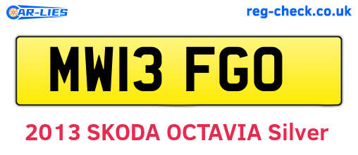 MW13FGO are the vehicle registration plates.