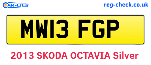 MW13FGP are the vehicle registration plates.