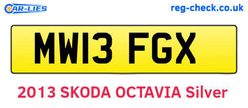 MW13FGX are the vehicle registration plates.