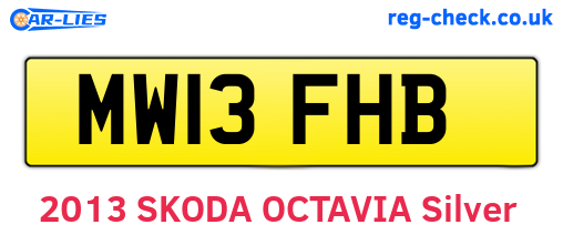 MW13FHB are the vehicle registration plates.