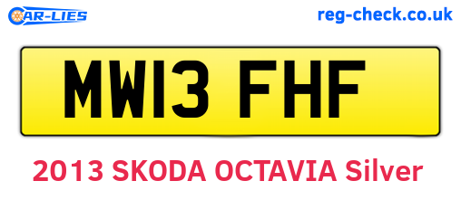 MW13FHF are the vehicle registration plates.