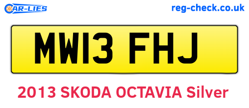 MW13FHJ are the vehicle registration plates.