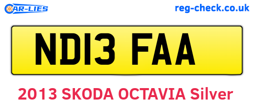 ND13FAA are the vehicle registration plates.