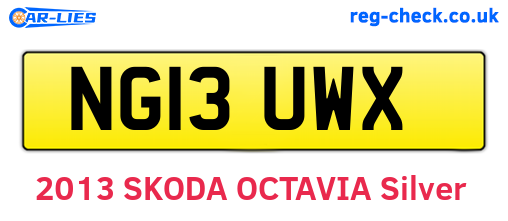 NG13UWX are the vehicle registration plates.